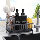 Kitchen Soap Dispenser Set With Sink Caddy  Glass Bottle  Hand And Dish Soap    