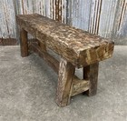 48  Rustic Log Bench  Vintage Reclaimed Wood Bench  Farmhouse Decor Cabin Seat P