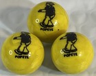 Lot Of 3 Vintage Popeye Yellow Glass Marbles Collectible Cartoon Sailor Man