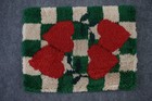 Mid Century 1970s Valentins Hearts Latch Hook Mat Shag Rug - 3x2