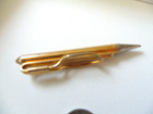 Vtg 50s Stubby 3  Gold Shirt Clip Mechanical Bullet Pencil