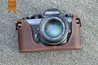 Retro Brown Genuine Leather Half Case Protector Cover Bag For Nikon Fm2 Camera