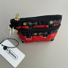 Lesportsac Newnew Cat 2zipper Keychain Wallet Nwt