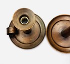 Vintage Primitive 2 Copper Chamberstick Candle Holders