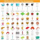 130pcs Kitchen Playset  Toddler Pretend Cooking  turquoise 