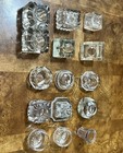 Lot Of 14 Vintage antique Inkwells  Holders  Clear Crystal Cut Glass