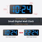 Led Digital Wall Clock With Large Display - Big Digits - Auto-brightness - Blue
