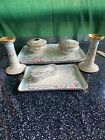 Antique Limoges France Dresser Vanity 10 Pc Set   Flowers  France  Bavaria