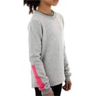 More Mile Girls Fleece Sweatshirt Grey Junior Kids Sweater Youth