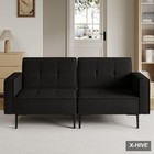Convertible Furnify 68 W Loveseat Sofa Modern Love Seat Couches Living Room Wood