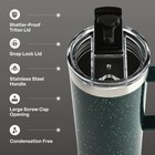 Insulated Stainless Steel Travel Mug 20oz Teal Speckle Design Camping Hiking