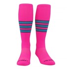 Mk Socks Striped Otc Baseball  Football Socks  c  Hot Pink  Black  Marlin Teal