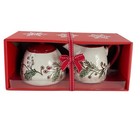 Spectrum Designz Pitcher Creamer Sugar Bowl W lid Gift Set Poinsettia   Holly