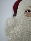Vintage Atlantic Mold Ceramic Santa Platter wall Hanging - Hand Painted