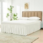King Cal King Bed Skirt Ivory 15  Drop Wrap Around Elastic Easy Fit Dust Ruffle