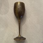 Set Of 3 Vintage Antique Brass Metal Goblets Cups Drink Ware