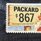 Rare Vintage Christmas Santa Packard Car  867 Advertising Poster Stamp