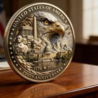 3pcs Usa 250th Anniversary Coin 1776-2026 3d America 250 Merchandise 4th Of July