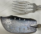 Antique Coin Silver Fish Serving Set T Evans  Brown Parker Dwight 226g Gorgeous 