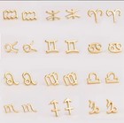 12 Constellation Zodiac Sign Stud Gold Or Silver Earrings Astrological Gift