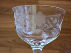 Vtg 1930 s Fine Crystal Etched Floral 5  Champagne  Sherbet Glasses Pair Of 2