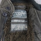 Vtg Abercrombie   Fitch Harrison Jacket Mens Medium Gray Faux Fur Lined Bomber
