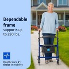 Medline Aluminum Rollator Walker With Seat  Blue  250 Lb  Weight Capacity 