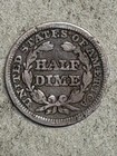 1848 Seated Liberty Half Dime Medium Date Fine Detail - Bent