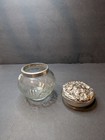 Antique Sterling Silver   Cut Glass Vanity Jar