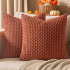  Throw Pillow Covers 18x18 Inch Set Of 2 Decorative 18  X 18   pack Of 2  Rust