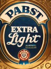 Vintage Pabst Blue Sign Ribbon Extra Light Beer Sign Plastic Over Cardboard