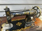 Antique  white  Rotary Treadle Sewing Machine In Original Wood Cabinet 1910   s