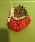 Vintage Antique Red Pin Cushion Cotton Handmade Folk Art Primitive Sewing