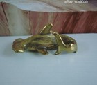 Vintage Solid Brass Hammerhead Shark Fish Figurine Statue For Home Garden Decor