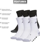 Adidas Unisex Youth Athletic Cushioned 6-pack  Crew Medium  White black white 