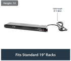 Startech Rkpw081915 Power Distribution Panel - Black  1u Rackmount Pdu 
