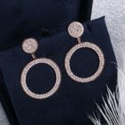 Women 925 Sterling Silver Earrings Studs Elegant Full Crystal Hoop Bling 0104