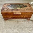 Antique Vintage Carved Wooden Jewelry Trinket Box