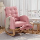 Nursery Rocking Chair With Footrest  Teddy Fleece Glider Chair Rocker Armchair