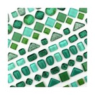 Litmind 1 1lb Green Mixed Irregular Crystal Glass Mosaic Tiles For     Fast Ship