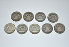 Lot Of 9 Franklin Half Dollars - Free Shipping   