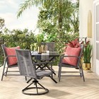 Threshold Set Of 2 Padded Wicker Dining Chairs Outdoor Patio Armchairs  Gray