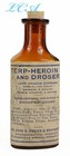 Original Antique Heroin Bottle Embossed W  Full Label Unique And Rare Patent Med