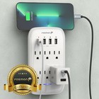 6 Outlet Extender Surge Protector With 4 Usb Fast Charger Ports Wall Adapter Tap