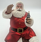 Coca Cola Santa Claus Figurine Sitting Waving Holding Coke Bottle Christmas