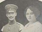 Ww1 Rppc Photo Imperial German Army Soldier With Busty Wife - Oval Shape Pic