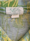 The Lilly Vintage Polo Button Yellow Flower Print 60 s 70   s Sz S