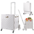 Folding Shopping Cart 75l Portable Trolley Basket Stair Climbing Wheeled Cart