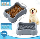 Slow Feeder Dog cat pet Fun Puzzle Feeder  Non Skid Bloat Stop Feeding Bowl  blu