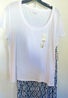Plus Women Maxi Length High Waist Foldable Waistband Printed Skirt    White Top